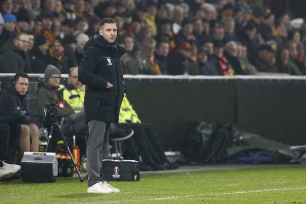 DEVENTER , 29-01-2026 , Stadium De Adelaarshorst , season 2025 2026 , UEFA Europa League League phase . match between Go Ahead Eagles and SC Braga, Picture shows GA Eagles trainer coach Melvin Boel Go Ahead Eagles - Braga  x201171295x Copyright: