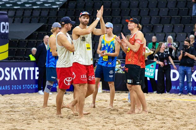 STOCKHOLM, SWEDEN 20260129 Norways Anders Mol thanks the audience after finishing third in the beach volleyball competition Stockholm Beach 2026, an official competition in the international Queen King of the Court series, at Avicii Arena in Stockholm STOCKHOLM SWEDEN x60160x  Copyright: xStefanxJerrevang TTx STOCKHOLM BEACH 2026