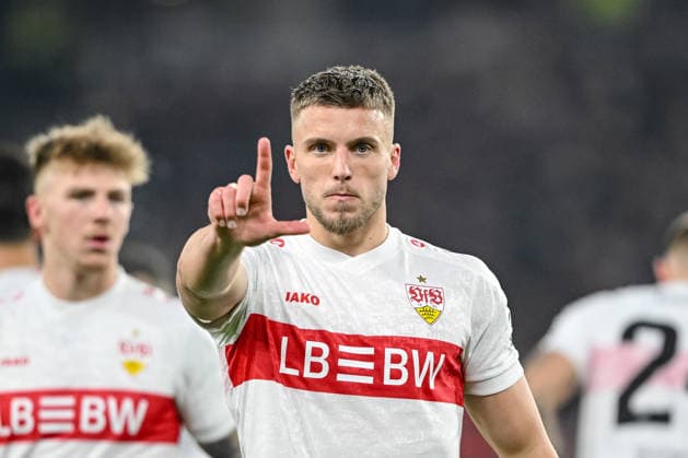 Ermedin DemiroviÄ‡ VfB Stuttgart celebrates after scoring his team s second goal during the UEFA Europa League 2025 26 League Phase MD8 match between VfB Stuttgart and BSC Young Boys at Stuttgart Arena on January 29, 2026 in Stuttgart, Germany Photo by Harry Langer DeFodi Images