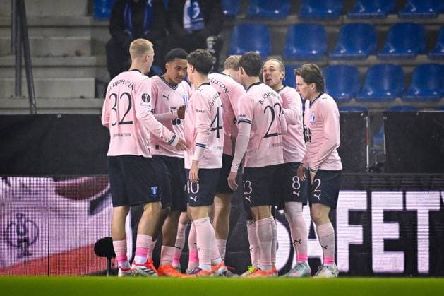 KRC Genk v Malmo - UEFA Europa League GENK, BELGIUM - JANUARY 29 : The team of Malmo FF celebrates after scoring a goal to make it 0-1 during the UEFA Europa League 2025 26 League Phase MD8 match between KRC Genk and Malmo on January 29, 2026 in Genk, Belgium, 29 01 2026  Copyright: xTomasxSiskx