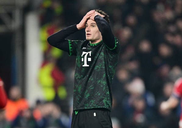 Nottingham, England, 29th January 2026. Bence Otvos of Ferencvaros reacts after scoring an own goal during the Nottingham Forest vs Ferencvaros UEFA Europa League match at the City Ground, Nottingham. Picture credit should read: Harriet Massey Sportimage EDITORIAL USE ONLY. No use with unauthorised audio, video, data, fixture lists, club league logos or live services. Online in-match use limited to 120 images, no video emulation. No use in betting, games or single club league player publications. SPI_034_HM_Forest_Ferencvaros SPI-4491-0033