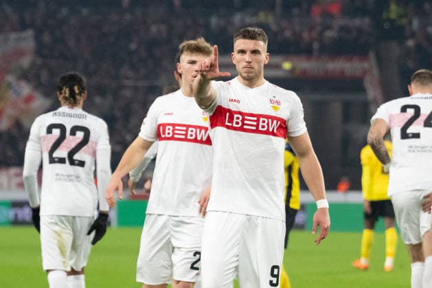 Goal for 2 0 by Ermedin Demirovic VfB Stuttgart, 09 , Cheers, Goal celebration GER, VfB Stuttgart vs BSC Young Boys Bern, Football, UEFA Europa League, Men, Matchday 8, Season 2025 2026, 29 01 2026, GER, VfB Stuttgart vs BSC Young Boys Bern, Football, UEFA Europa League, Men, Matchday 8, Season 2025 2026, 29 01 2026 Stuttgart Copyright: xEibner-Pressefoto WolfgangxFrankx EP_WFK