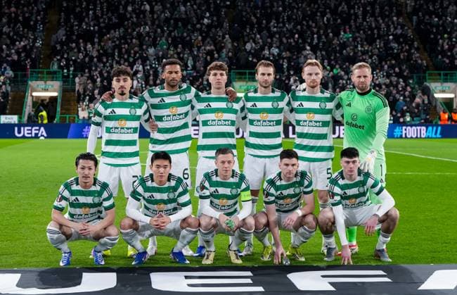 Celtic starting eleven players group before kick off. Celtic v Utrecht, UEFA Europa League, Group Stage, Football, Celtic Park, Glasgow, UK - 29 Jan 2026Glasgow Celtic Park United Kingdom EDITORIAL USE ONLY No use with unauthorised audio, video, data, fixture lists, club league logos or live services. Online in-match use limited to 120 images, no video emulation. No use in betting, games or single club league player publications. Copyright: xStuartxWallace Shutterstockx 16445870i
