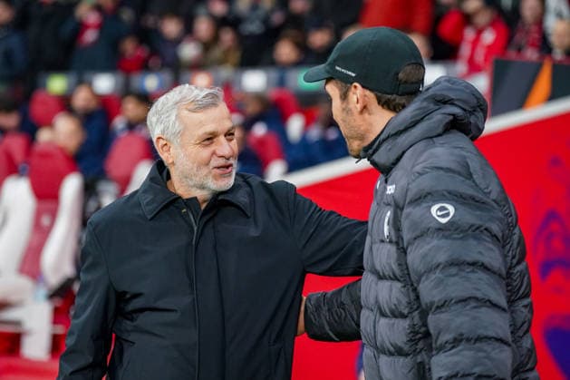 Football UEFA Europa League 2025 26, Matchday 8 OSC Lille vs SC Freiburg Stade Pierre Mauroy Lille, France Bruno GÃ nÃ sio Bruno Genesio Coach, OSC Lille and Julian Schuster SC Freiburg, Coach Copyright: xJOERANxSTEINSIEKx
