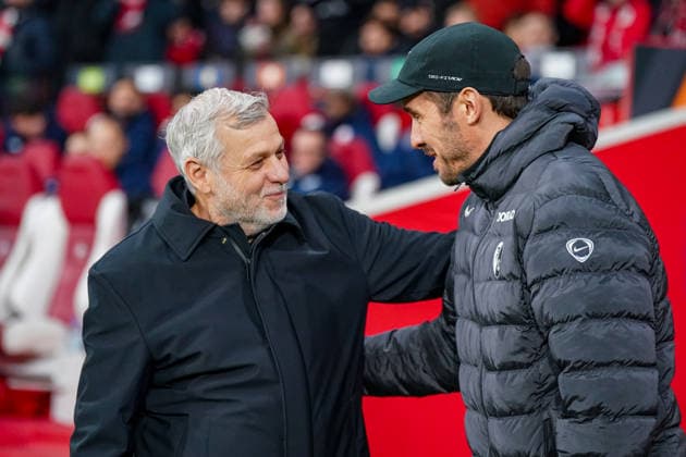 Football UEFA Europa League 2025 26, Matchday 8 OSC Lille vs SC Freiburg Stade Pierre Mauroy Lille, France Bruno GÃ nÃ sio Bruno Genesio Coach, OSC Lille and Julian Schuster SC Freiburg, Coach Copyright: xJOERANxSTEINSIEKx