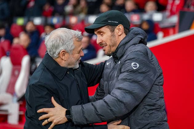 Football UEFA Europa League 2025 26, Matchday 8 OSC Lille vs SC Freiburg Stade Pierre Mauroy Lille, France Bruno GÃ nÃ sio Bruno Genesio Coach, OSC Lille and Julian Schuster SC Freiburg, Coach Copyright: xJOERANxSTEINSIEKx