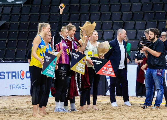 STOCKHOLM, SWEDEN 20260129 Swedens Tina Thurin and Isabelle Reffel finished third in the beach volleyball competition Stockholm Beach 2026, an official competition in the international Queen King of the Court series, at the Avicii Arena in Stockholm STOCKHOLM SWEDEN x60160x  Copyright: xStefanxJerrevang TTx STOCKHOLM BEACH 2026
