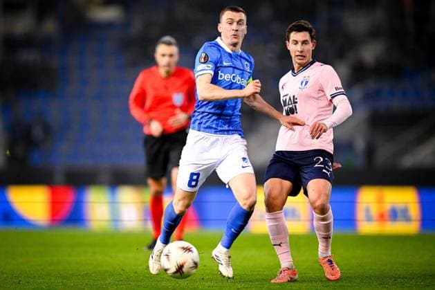 KRC Genk v Malmo - UEFA Europa League GENK, BELGIUM - JANUARY 29 : Heymans Daan midfielder of KRC Genk and Berg Johnsen Lasse midfielder of Malmo FF during the UEFA Europa League 2025 26 League Phase MD8 match between KRC Genk and Malmo on January 29, 2026 in Genk, Belgium, 29 01 2026  Copyright: xTomasxSiskx