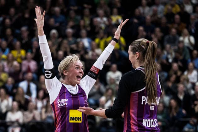 260129 Norways Sunniva Helland Hansen and Nina Pavlova cheer after Stockholm Beach 2026 on January 29, 2026 in Stockholm  Copyright: EMMAxWALLSKOG BB260129EW049