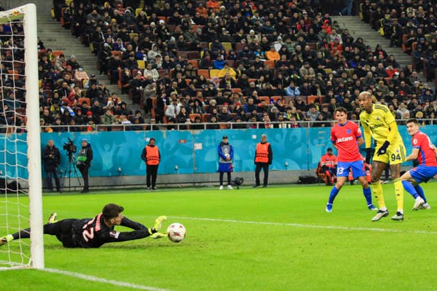 January,28, 2026, UEFA EUROPA LEAGUE, League phase, Matchday 8, FCSB vs Fenerbahce, Bucharest, National Arena Stadium 32 Stefan Tarnovanu with a good save