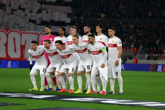Teamfoto VfB Stuttgart 29 01 2026, xrekx, Fussball UEFA Europa League, VfB Stuttgart Teamfoto VfB Stuttgart DFL DFB REGULATIONS PROHIBIT ANY USE OF PHOTOGRAPHS as IMAGE SEQUENCES and or QUASI VIDEO Stuttgart