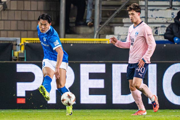 2026-01-29 KRC Genk v Malmo FF - UEFA Europa League 2025 26 League Phase MD8 GENK, BELGIUM - JANUARY 29: Hyeongyu Oh of KRC Genk makes a pass during the UEFA Europa League 2025 26 League Phase MD8 match between KRC Genk and Malmo FF at Cegeka Arena on January 29, 2026 in Genk, Belgium. (Photo by Gabriel Calvino Alonso BSR Agency) Genk Belgium Content not available for redistribution in The Netherlands directly or indirectly through any third parties. Copyright: xBSRxAgencyx