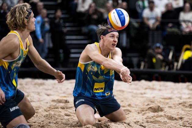 260129 Swedens David Ahman and Jonatan Hellvig during Stockholm Beach 2026 on January 29, 2026 in Stockholm  Copyright: EMMAxWALLSKOG BB260129EW064