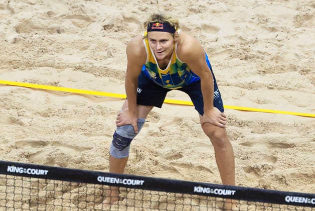 STOCKHOLM, SWEDEN 20260129 Sweden s David Ahman against Sweden s Jacob Hölting Nilsson during the final of the beach volleyball competition Stockholm Beach 2026, an official competition in the international Queen King of the Court series, at Avicii Arena in Stockholm STOCKHOLM SWEDEN x60160x  Copyright: xStefanxJerrevang TTx STOCKHOLM BEACH 2026