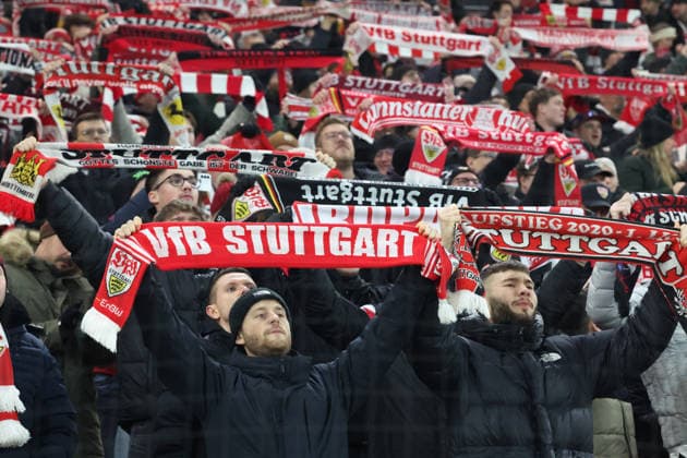29 01 2026, xrekx, Football UEFA Europa League, VfB Stuttgart Young Boys Bern v l VfB Stuttgart Fans ,Atmosphere, Scarves, Shirt, Flag, Banner, Ultras, Spectators, Visitors, Choreo, Choreography, atmosphere, spectators, Visitors DFL DFB REGULATIONS PROHIBIT ANY USE OF PHOTOGRAPHS as IMAGE SEQUENCES and or QUASI VIDEO Stuttgart