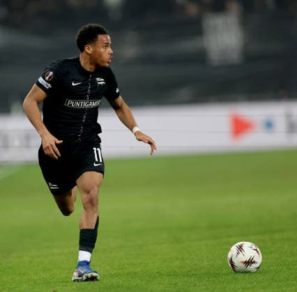 SOCCER - UEFA EL, Sturm vs Brann GRAZ,AUSTRIA,29.JAN.26 - SOCCER - UEFA Europa League, SK Sturm Graz vs SK Brann Bergen. Image shows Axel Kayombo (Sturm).  GEPAxpictures xHansxOberlaender