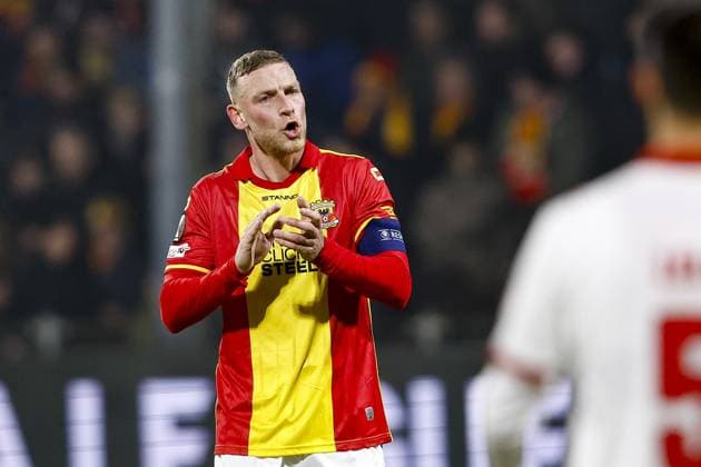 DEVENTER , 29-01-2026 , Stadium De Adelaarshorst , season 2025 2026 , UEFA Europa League League phase . match between Go Ahead Eagles and SC Braga, Picture shows GA Eagles player Joris Kramer Go Ahead Eagles - Braga  x201172041x Copyright: