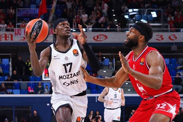 Isaac Bonga (Partizan Mozzart Bet Belgrade) &amp; Josh Nebo (EA7 Emporio Armani Olimpia Milano) during EA7 Emporio Armani Milano vs Partizan Belgrado, Basketball Euroleague match in Assago (MI), Italy, January 29 2026  Copyright: xSavinoxPaolella IPAxSportx xipa-agency.netx xx IPA_70718186 IPA_Agency_IPA70718186