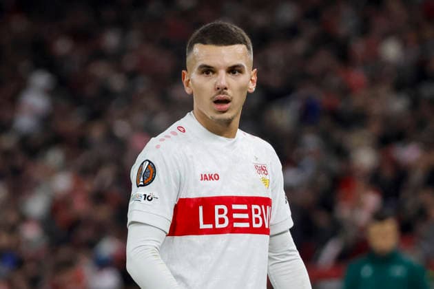 Badredine Bouanani VfB Stuttgart, 27 , Germany, Football, UEFA Europa League, Matchday 8, 2025 2026, VfB Stuttgart vs Young Boys Bern, 29 01 2026, Stuttgart MHP Arena Germany Copyright: xGrantxHubbsx