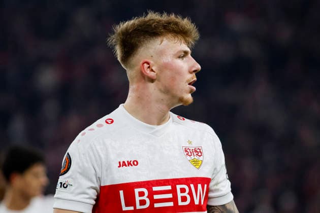 Finn Jeltsch VfB Stuttgart, 29 , Germany, Football, UEFA Europa League, Matchday 8, 2025 2026, VfB Stuttgart vs Young Boys Bern, 29 01 2026, Stuttgart MHP Arena Germany Copyright: xGrantxHubbsx