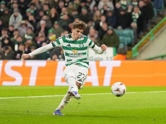 Arne Engels of Celtic beats FC Utrecht goalkeeper Vasilis Barkas from the penalty spot to give Celtic a 3-0 lead. Celtic v Utrecht, UEFA Europa League, Group Stage, Football, Celtic Park, Glasgow, UK - 29 Jan 2026Glasgow Celtic Park United Kingdom EDITORIAL USE ONLY No use with unauthorised audio, video, data, fixture lists, club league logos or live services. Online in-match use limited to 120 images, no video emulation. No use in betting, games or single club league player publications. Copyright: xStuartxWallace Shutterstockx 16445870am