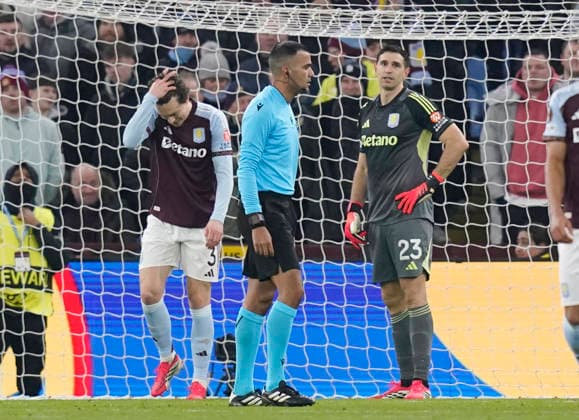 Birmingham, England, 29th January 2026. Victor Lindelof of Aston Villa (l) reacts after scoring an own goal during the Aston Villa vs FC Salzburg UEFA Europa League match at Villa Park, Birmingham. Picture credit should read: Andrew Yates Sportimage EDITORIAL USE ONLY. No use with unauthorised audio, video, data, fixture lists, club league logos or live services. Online in-match use limited to 120 images, no video emulation. No use in betting, games or single club league player publications. SPI_035_AY_Villa_Salzburg SPI-4490-0034