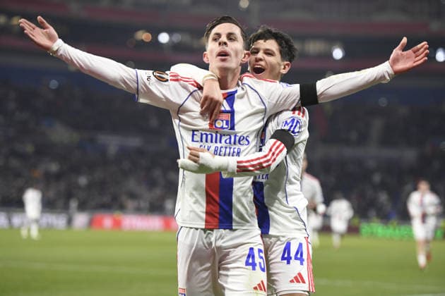 Football : Olympique Lyonnais v PAOK FC - UEFA Europa League 29 01 2026 Remi Himbert of Lyon scoring goal during the UEFA Europa league match between Olympique Lyonnais and PAOK FC at Groupama Stadium Decines Charpieu Lyon France on January 29 2026 LYONFrance  Copyright: xMouradxALLILIx