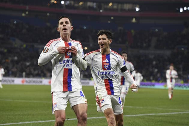 Football : Olympique Lyonnais v PAOK FC - UEFA Europa League 29 01 2026 Remi Himbert of Lyon scoring goal during the UEFA Europa league match between Olympique Lyonnais and PAOK FC at Groupama Stadium Decines Charpieu Lyon France on January 29 2026 LYONFrance  Copyright: xMouradxALLILIx