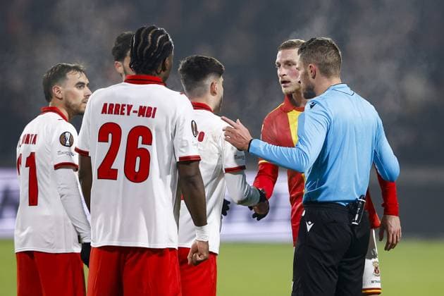 DEVENTER , 29-01-2026 , Stadium De Adelaarshorst , season 2025 2026 , UEFA Europa League League phase . match between Go Ahead Eagles and SC Braga, Picture shows GA Eagles player Joris Kramer Go Ahead Eagles - Braga  x201172162x Copyright: