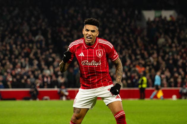 29th January 2026; The City Ground, Nottingham, England; UEFA Europa League Football, Nottingham Forest versus Ferencvarosi; Igor Jesus of Nottingham Forest celebrates scoring in the 21st minute to make the score 2-0  GodfreyxPitt Content restricted for UK based newspaper