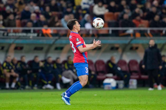 January,28, 2026, UEFA EUROPA LEAGUE, League phase, Matchday 8, FCSB vs Fenerbahce, Bucharest, National Arena Stadium 33 Risto Radunovic ball action