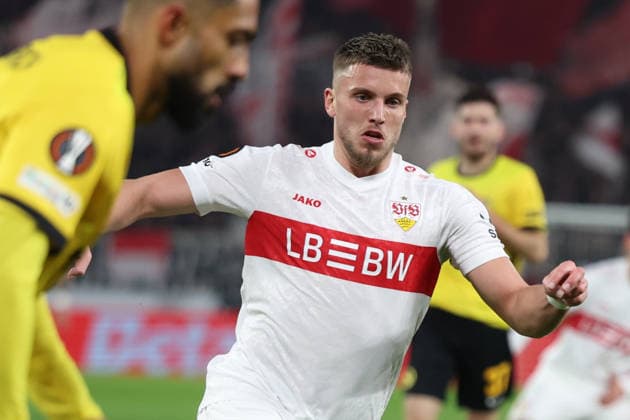 29 01 2026, xrekx, Football UEFA Europa League, VfB Stuttgart Young Boys Bern v l Ermedin Demirovic VfB Stuttgart DFL DFB REGULATIONS PROHIBIT ANY USE OF PHOTOGRAPHS as IMAGE SEQUENCES and or QUASI VIDEO Stuttgart