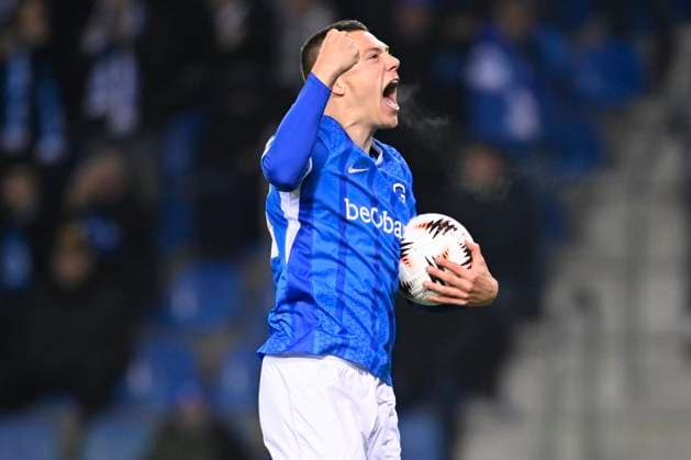 KRC Genk v Malmo - UEFA Europa League GENK, BELGIUM - JANUARY 29 : Heymans Daan midfielder of KRC Genk celebrates after scoring a goal to make it 1-1 during the UEFA Europa League 2025 26 League Phase MD8 match between KRC Genk and Malmo on January 29, 2026 in Genk, Belgium, 29 01 2026 Genk Belgium  Copyright: xTomasxSiskx