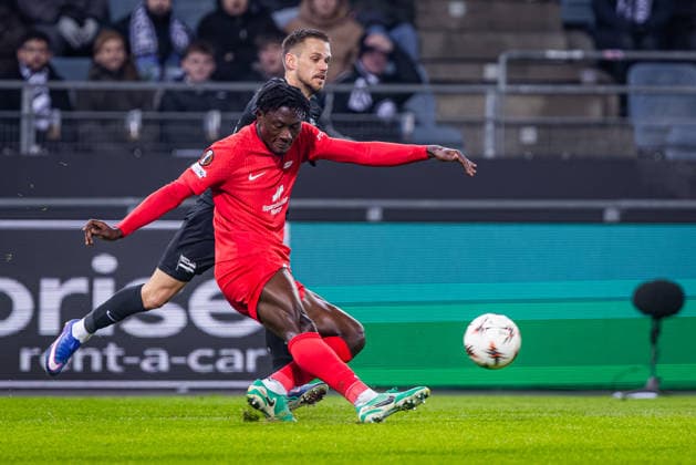 STURM GRAZ - BRANN BERGEN Nana Kwame Boakye of Brann during the league phase of UEFA Europa league football match between SK Sturm Graz and SK Brann Bergen. Graz, Austria, January 29, 2026. Photo by Branislav Racko Copyright: xx 080A0174