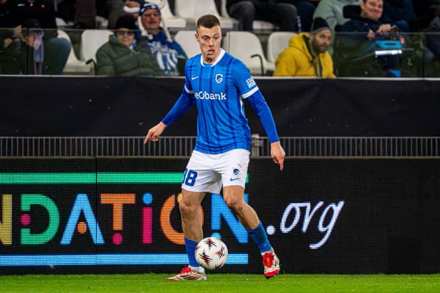 2026-01-29 KRC Genk v Malmo FF - UEFA Europa League 2025 26 League Phase MD8 GENK, BELGIUM - JANUARY 29: Daan Heymans of KRC Genk dribbles during the UEFA Europa League 2025 26 League Phase MD8 match between KRC Genk and Malmo FF at Cegeka Arena on January 29, 2026 in Genk, Belgium. (Photo by Gabriel Calvino Alonso BSR Agency) Genk Belgium Content not available for redistribution in The Netherlands directly or indirectly through any third parties. Copyright: xBSRxAgencyx