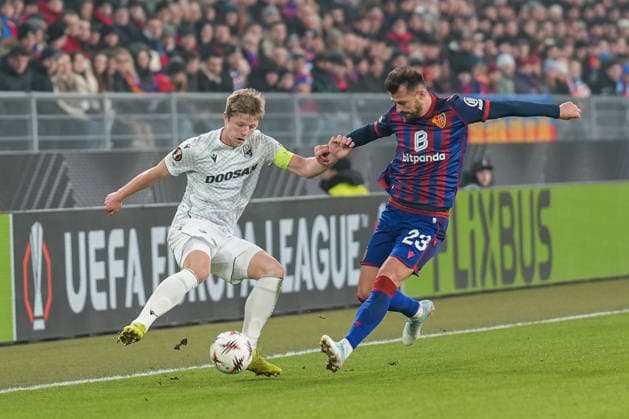 UEFA Europa League 2025 26 8 Matchday, Thursday 29 01 2026 FC Basel 1893 vs Viktoria Pilsen St Jakob Park Basel, Switzerland LukaÅ¡ Äaerv, Lukas Cerv 6, Viktoria Pilsen , Albian Ajeti 23, FC Basel Copyright: xValentinxDomgjonix