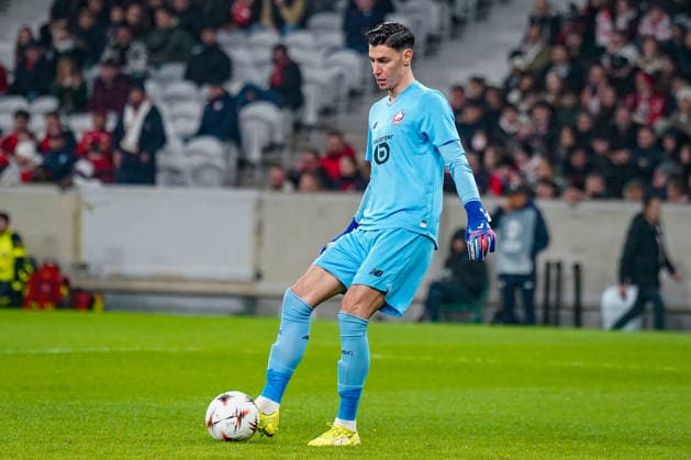 Football UEFA Europa League 2025 26, Matchday 8 OSC Lille vs SC Freiburg Stade Pierre Mauroy Lille, France Lucas Chevalier OSC Lille, 1 Copyright: xJOERANxSTEINSIEKx