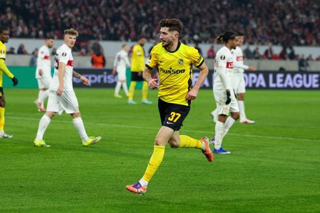 Armin Gigovic 37 BSC Young Boys Bern celebrates after his goal for 1 2, connecting goal, VfB Stuttgart vs BSC Young Boys Bern, Football, Men, UEFA Europa League, Season 2025 2026, Matchday 8, 29 01 2026 DFB regulations prohibit any use of photographs as image sequences and or quasi video Stuttgart Baden Wuerttemberg Germany Copyright: xkolbert-press MartinxAgüerax