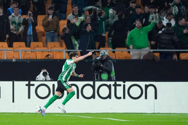 Fußball, EuroLeague, Real Betis Sevilla - Feyenoord Rotterdam #5 January 29, 2026, Sevilla, Sevilla, Spain: Abde Ezzalzouli of Real Betis Balompie celebrates a goal that was later disallowed during the UEFA Europa League 2025 26 League Phase MD8 match between Real Betis Balompie and Feyenoord at La Cartuja stadium on January 29, 2026 in Seville, Spain. Sevilla Spain - ZUMAa181 20260129_zaa_a181_035 Copyright: xJoaquinxCorcherox