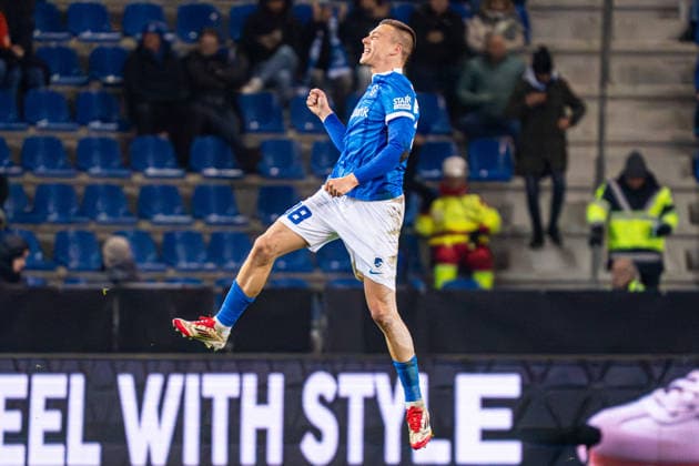 2026-01-29 KRC Genk v Malmo FF - UEFA Europa League 2025 26 League Phase MD8 GENK, BELGIUM - JANUARY 29: Daan Heymans of KRC Genk celebrates the equalizing first goal during the UEFA Europa League 2025 26 League Phase MD8 match between KRC Genk and Malmo FF at Cegeka Arena on January 29, 2026 in Genk, Belgium. (Photo by Gabriel Calvino Alonso BSR Agency) Genk Belgium Content not available for redistribution in The Netherlands directly or indirectly through any third parties. Copyright: xBSRxAgencyx