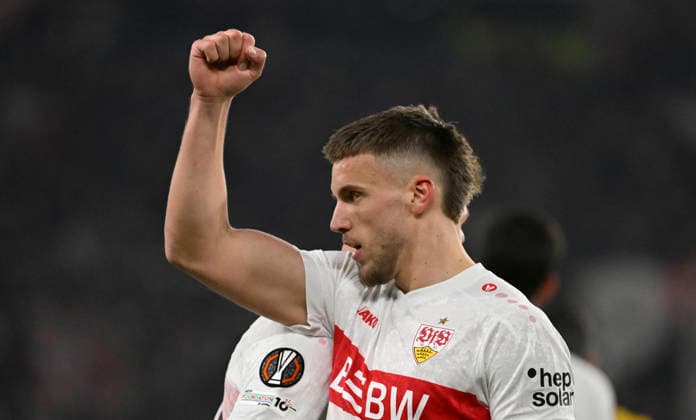 GOAL to 2 0 Ermedin Demirovic VfB Stuttgart 09 Goal celebration VfB Stuttgart vs Young Boys Bern YB EUROPA LEAGUE EL 29 01 2026 DFL REGULATIONS PROHIBIT ANY USE OF PHOTOGRAPHS AS IMAGE SEQUENCES AND OR QUASI VIDEO VfB Stuttgart vs Young Boys Bern YB