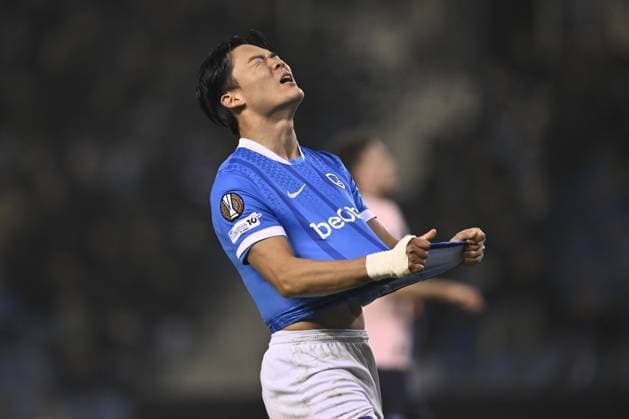 Genk s Hyeon-Gyu Oh looks dejected during a soccer game between Belgian soccer team KRC Genk and Swedish team Malmo FF, in Genk, on Thursday 29 January 2026, on day eight of the League phase of the UEFA Europa League tournament. JOHAN EYCKENS JohanxEyckens  x159646839x
