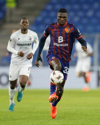29 01 2026, SUI, Soccer, Men, UEFA Europa League, Season 2025 2026, Matchday 8, FC Basel vs FC Viktoria Pilsen Jonas Adjetey 32, FC Basel Basel St Jakob Stadion Basel Switzerland