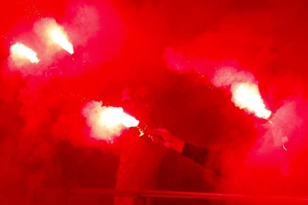 DEVENTER , 29-01-2026 , Stadium De Adelaarshorst , season 2025 2026 , UEFA Europa League League phase . match between Go Ahead Eagles and SC Braga, Picture shows atmosphere in the stadium Go Ahead Eagles - Braga  x201172524x Copyright: