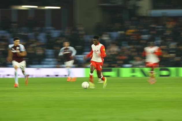 SOCCER - UEFA EL, Aston Villa vs RBS BIRMINGHAM,ENGLAND,29.JAN.26 - SOCCER - UEFA Europa League, Aston Villa FC vs Red Bull Salzburg. Image shows Karim Konate (RBS).  GEPAxpictures xMichaelxZemanek