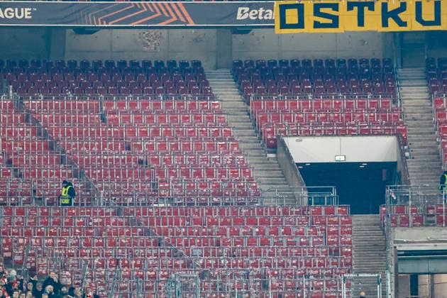 Fanblock BSC Young Boys, empty , Germany, Football, UEFA Europa League, Matchday 8, 2025 2026, VfB Stuttgart vs Young Boys Bern, 29 01 2026, Stuttgart MHP Arena Germany Copyright: xGrantxHubbsx