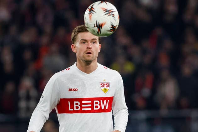 Maximilian Mittelstädt, Mittelstadt VfB Stuttgart, 07 on the ball , Germany, Football, UEFA Europa League, Matchday 8, 2025 2026, VfB Stuttgart vs Young Boys Bern, 29 01 2026, Stuttgart MHP Arena Germany Copyright: xGrantxHubbsx