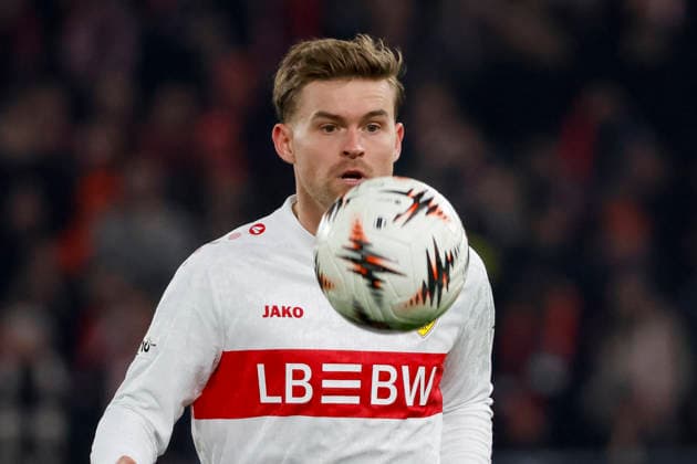 Maximilian Mittelstädt, Mittelstadt VfB Stuttgart, 07 on the ball , Germany, Football, UEFA Europa League, Matchday 8, 2025 2026, VfB Stuttgart vs Young Boys Bern, 29 01 2026, Stuttgart MHP Arena Germany Copyright: xGrantxHubbsx