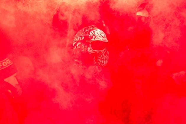 2026-01-29 - Europa League match DEVENTER, NETHERLANDS - JANUARY 29: fans of Go Ahead Eagles during the Europa League match at the De Adelaarshorst on January 29, 2026 in Deventer, Netherlands Deventer De Adelaarshorst Netherlands Content not available for redistribution in The Netherlands directly or indirectly through any third parties. Copyright: xDennisxBresserx