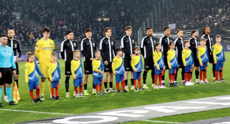 SOCCER - UEFA EL, Sturm vs Brann GRAZ,AUSTRIA,29.JAN.26 - SOCCER - UEFA Europa League, SK Sturm Graz vs SK Brann Bergen. Image shows the team of Sturm.  GEPAxpictures xHansxOberlaender